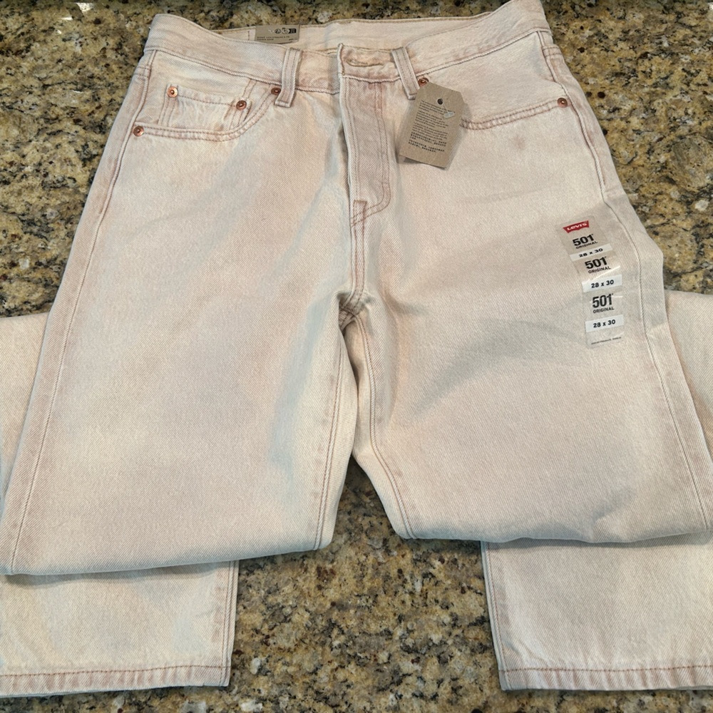 Levi's 501 Original Cream Jeans - 28x30